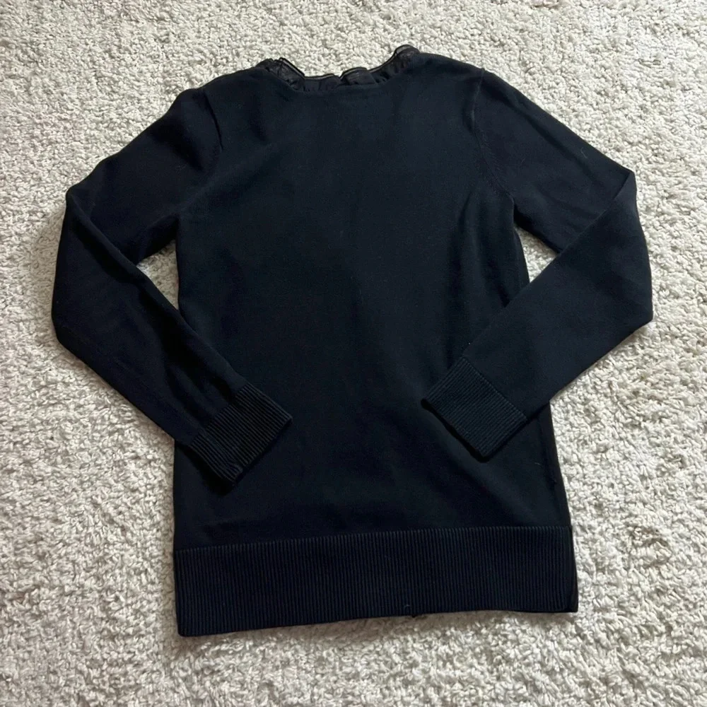 Big Kids Gap Size XL Black Ruffled Cardigan Sweater